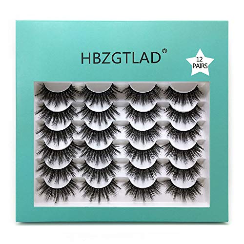 Hbzgtlad Novo 3/12Pairs 25mm 3d Mink cílios falsos