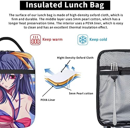 High School DXD Lunch Saco 3D Anime Calor lancheira isolada para almoço reutilizável bolsa térmica Bolsa portátil sacos