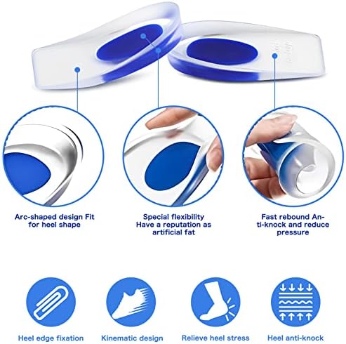 Fasciitite plantar da Copa do Gel - Copo de Silicone Copo Almofadas para fascite plantar, dor no calcanhar, dor óssea e tratamento de tendão de Aquiles e suporte de absorção de choques