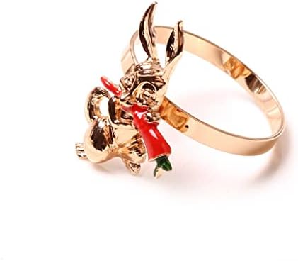 Xjjzs decorativo rabanete de coelho anel de guardanapo anel de fivela de fivela