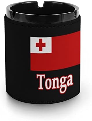 Tonga Flag Premium Chestray Chegartes redondos de bandeja de cinzas fumegantes para carro ou uso ao ar livre