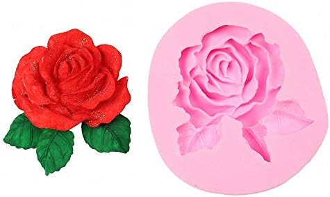 2pcs 3d Rose Silicone Molds, Rose Flower Chocolate Fondant Candy Bolo Decorating Tools Candle Free Supplies