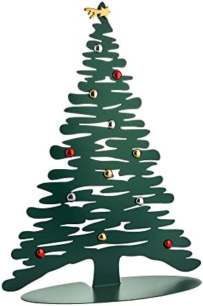 Alessi BM06/70 GR - Casca para o Natal, árvore ornamental de Natal em aço colorido com resina epóxi, verde com ímãs, 21,66