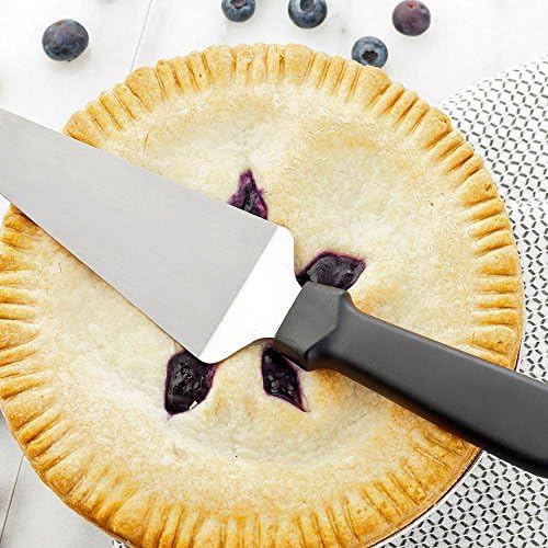 Met Lux 10,5 polegadas x 2,3 polegadas Pie Spatula, 1 servidor de pizza para lava-louças-Manuseta de plástico, servidor de torta de aço inoxidável resistente à corrosão, para fatiar bolo, torta ou pizza uniformemente