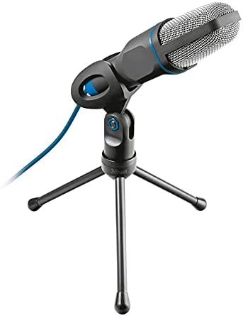 Trust Madell Microfone e Stand para PC e laptop com plugue de 3,5 mm preto, 21,0 cm x 6,0 cm x 7,0 cm