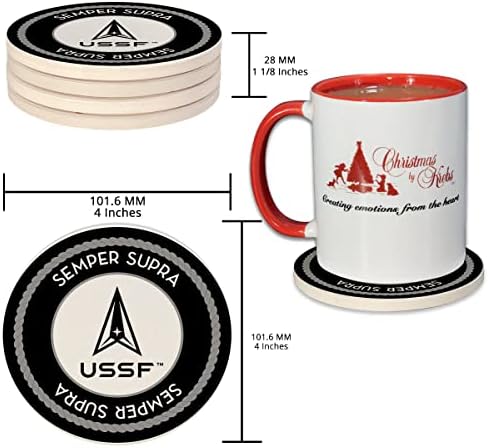 Natal por Krebs Estados Unidos Força Espacial Emblema Drink Coasters Conjunto de quatro 4 USSF oficialmente licenciado