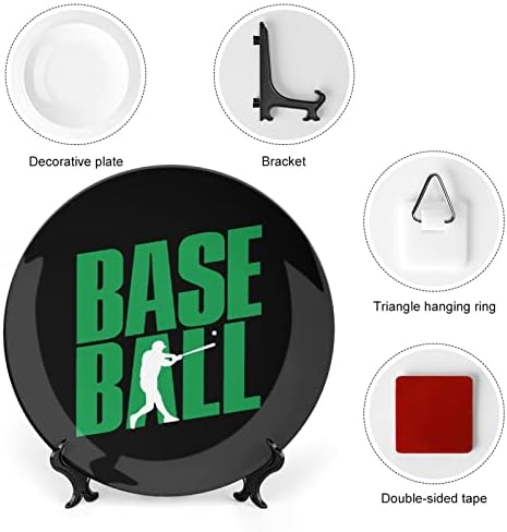 Base Ball Player Bone China Decorativa Placas Cerâmicas Artesanato Com Display Stand for Home Office Wall Decoração