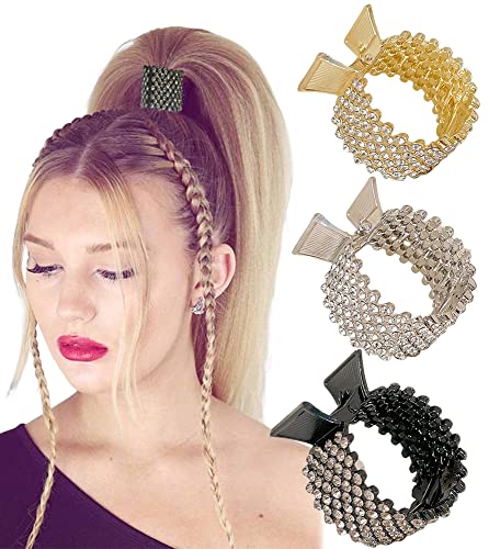 Cabelo de fivela de rabo de cavalo para mulheres meninas, pérolas de metal e clipes de cabelo de strass, altos acessórios