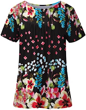 Mulheres no topo do verão Túnica curta de túnica longa camisa fluida casual blusas 2023 Moda camiseta solta para leggings