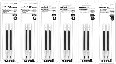 UNI-BALL SIGNO 207 GEL PEN RECHINS, 0,7 mm, ponto médio, tinta preta, pacote de 12