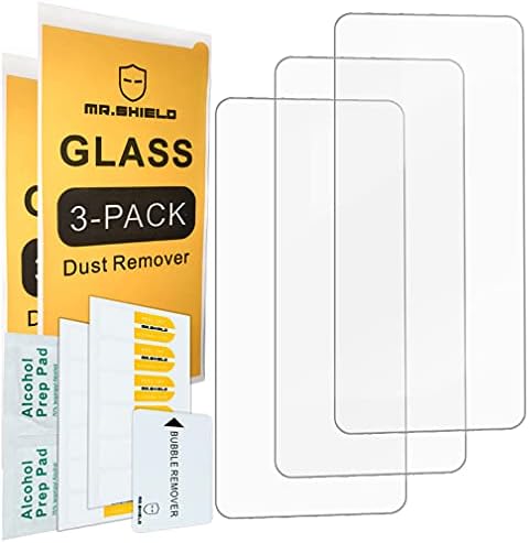 Mr.Shield [3-Pack] projetado para o OnePlus Nord 2 5G [vidro temperado] [Japão de vidro com dureza 9H] Protetor de tela com substituição ao longo da vida