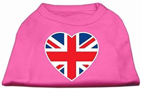 Mirage Pet Products Flag British Heart Sleat Print camisa, x-small, vermelho