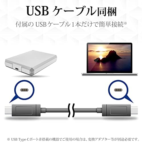 Lacie Mobile Drive, 5 TB, disco rígido externo HDD-Moon Silver, USB-C USB 3.0, com serviços de resgate