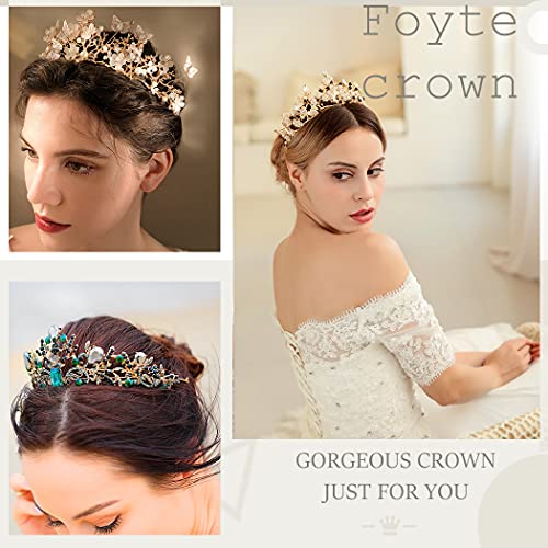 Foyte Barroco Queen Crown e Tiaras Sparkly Rhinestone Coroa Coroa de Casamento Tiaras Princesa Real Tiaras Compra