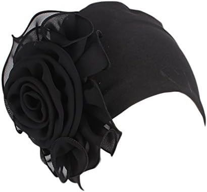 Chapéus de turbante de flores femininos malha leve e elástica chapéus de gorro étnico chapéu de cabeça vintage envolve