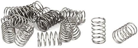 Aexit 0,7mmx9mmx15mm 304 Springs aço inoxidável Compressão Springs Silver Compression Springs Tone 20pcs