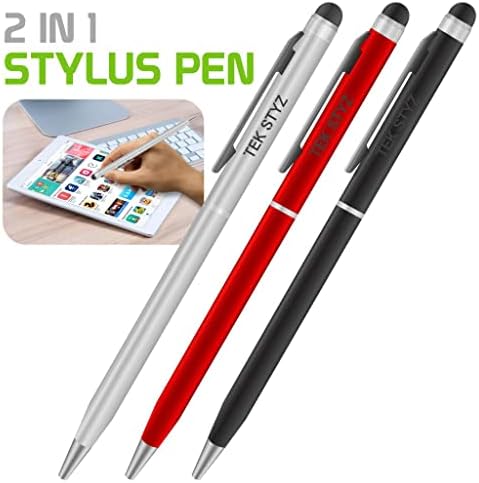 Pen Pro Stylus para HTC Desire 320 com tinta, alta precisão, forma extra sensível e compacta para telas de toque [3 pacote-preto-silver]