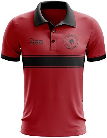 Airosportwear Albânia Concept Stripe Polo Football Soccer Jersey