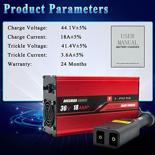 36 volts 18 amp Golf Cart Battery Charger para carrinhos de golfe EZGO TXT, plugue de estilo D, com carga de gotejamento, carregador portátil inteligente