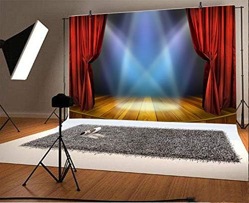Baocicco 12x10ft vinil enorme enorme cenário de cortina vermelha pano de fundo do pano de fundo Hall Hall Hall Red Carpet Spotlight