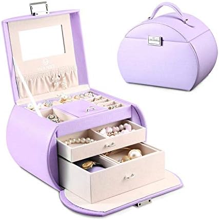 Vlando Princess Style Jewelry Box+Macaron Small Travel Box Box WIRH Mirror