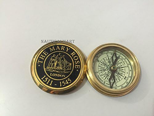 NAUTICALMART Vintage Brass Metal The Mary Rose 1511 Pocket Compass