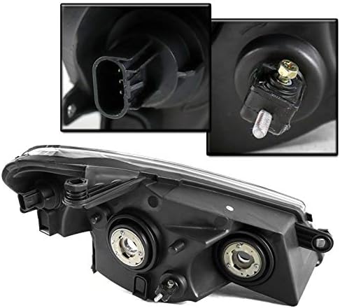 ZMAUTOPARTS SUBSTITUIÇÃO FEXTOS BLACK FACTAMPS com luzes DRL de 6,25 LED branco para 2007-2010 Chrysler Sebring