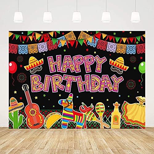 ABLIN 7x5ft Feliz aniversário cenário para as decorações de festa mexicana Cinco de Mayo Taco Festival Festival Supplies