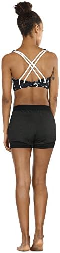 ICYZONE Running Yoga Shorts para Mulheres-Trabalho Ativo Exercício do Exercício de Exercício Atlético 2-Em-1