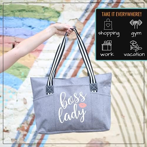 Boss Lady Gifts for Women - Idéia de presente de bolsa de bolso com zíper para mulheres, chefes, colega de trabalho,