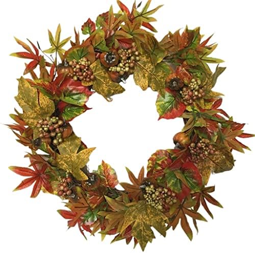 Yasez 18 polegadas de outono berry bordo folha de folhas cortantes de portas decoração de porta