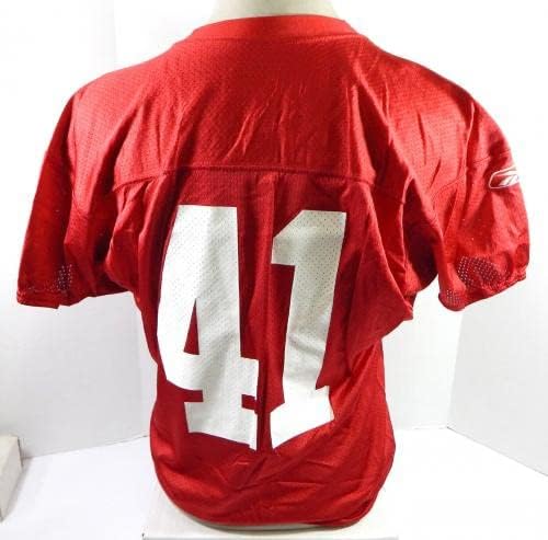 2009 SAN FRANCISCO 49ers 41 Jogo usou camisa de prática vermelha L DP33886 - Jerseys usados ​​na NFL não assinada