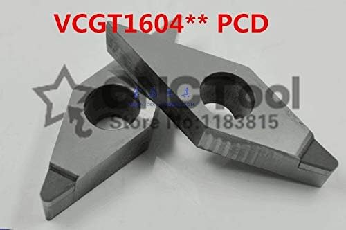 FINCOS 2PCS VCGT160402/VCGT160404/VCGT160408 PCD Diamond Inserts, inserções de moagem de carboneto, cortador de moagem para SVJCR