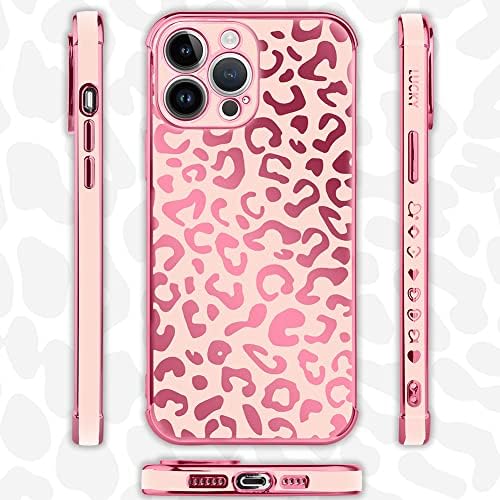 Bonoma para iPhone 13 Pro Max Case Leopard revestimento de luxo Elegante Câmera Protector Soft TPU Proteção à prova de choque Tampa