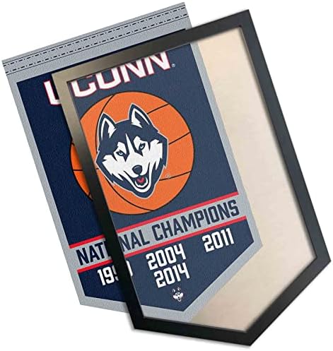 Connecticut Huskies Basketball Campeões Nacionais Banner e Banner Wood Frame
