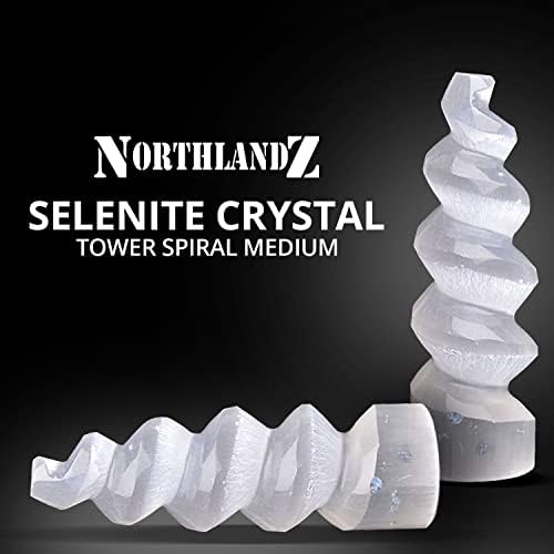Northlandz Selenite Crystal Spiral Tower, Cristais de cura marroquino naturais para meditação e alívio da ansiedade - Melhor