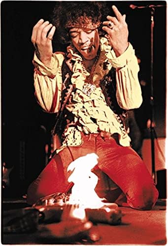 Targets Target Store Jimi Hendrix Monterey Pop Festival 1967 Guitar Fire 12x18 polegadas Poster laminado