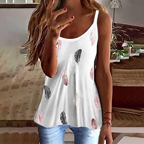 Senhoras sem mangas Crewneck Boat Algodão Camisole Blush Bush colete Tee Summer Fall Graphic Shirt for Teen Girls