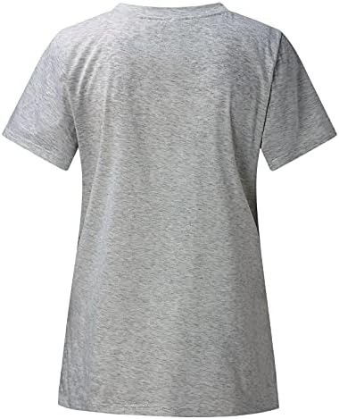 Túnicas de verão femininas dividem camisetas com mulheres curtas Pocket Pocket O-pescoço lateral lateral Tops