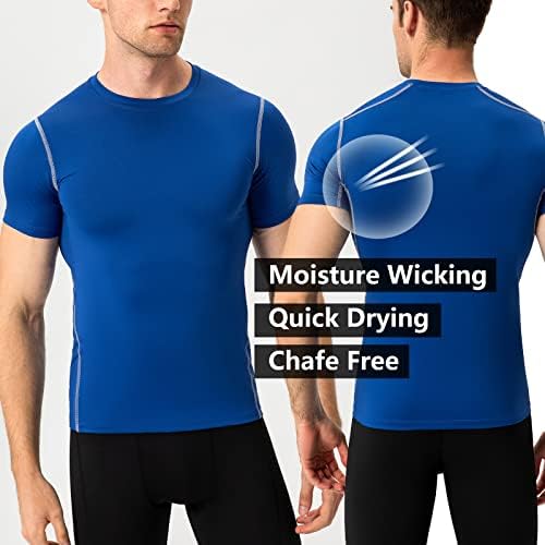 Camisas atléticas de masculino compressão de camiseta executa
