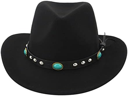 Faux vintage sentiu chapéu de cowboy ocidental para homens mulheres clássicas largas variações de vapor com chapéus