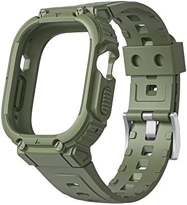 DJDLFA para Apple Watch Band Ultra 49mm Strap Caso Cobertão Proteção TPU Silicone Bracelet para Iwatch Series 8 7Se654 41/45/40/44mm