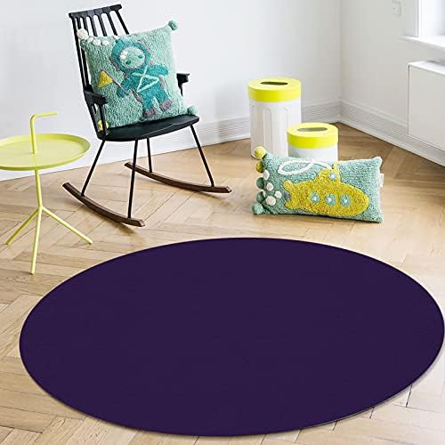 Grande tapete de área redonda para quarto de sala de estar, tapetes sem escorregamento de 6 pés para o quarto das crianças, cor de cor de carpete lavável de cor sólida para casa decoração