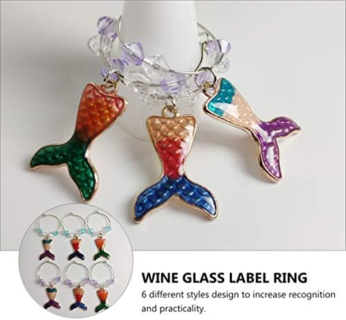 Valiclud 6pcs Metal Wine Glass Charms