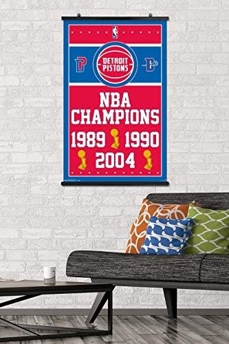 Trends International NBA Detroit Pistons - Champions Wall Poster, 22.375 x 34, versão sem moldura