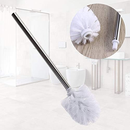 Breket compacto pincel de escova de vaso sanitário montado na parede com maçaneta de aço inoxidável com revestimento