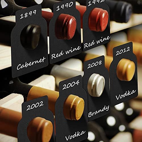 200 peças tags de garrafa de vinho papel rótulo de adega de vinho tags penduradas tags reutilizáveis ​​marcadores marcador de garrafa de vinho de dupla face Tags de identificação de pescoço de dupla face para vendedor de vinhos