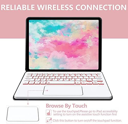 QYIID LARLION BETHPAD CASA DE TACKPAD PARA LENOVO TAB P11 / P11 PLUS 11 11, teclado Bluetooth magneticamente destacável para Lenovo P11 / P11 Plus, Rosegold