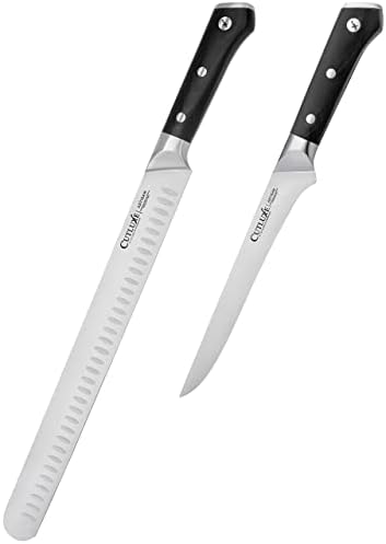 Cutluxe Flicication & Foning Knife Conjunto - Aço alemão de alto carbono forjado - Tang completo e Navalia Sharp - Design Ergonomic Handle - Série Artesão
