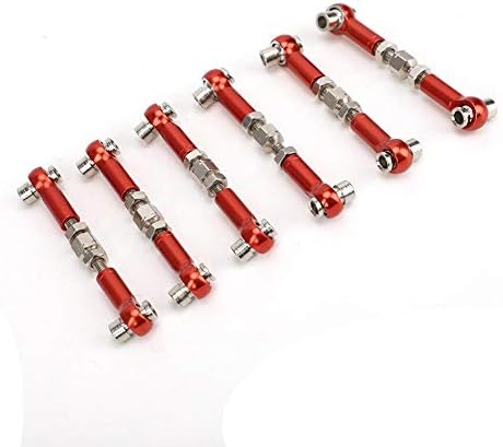 RC Tir Rod Set, 6pcs Link de servo ajustável 47mm para 1/12 e 1/10 de carro de carro de carro